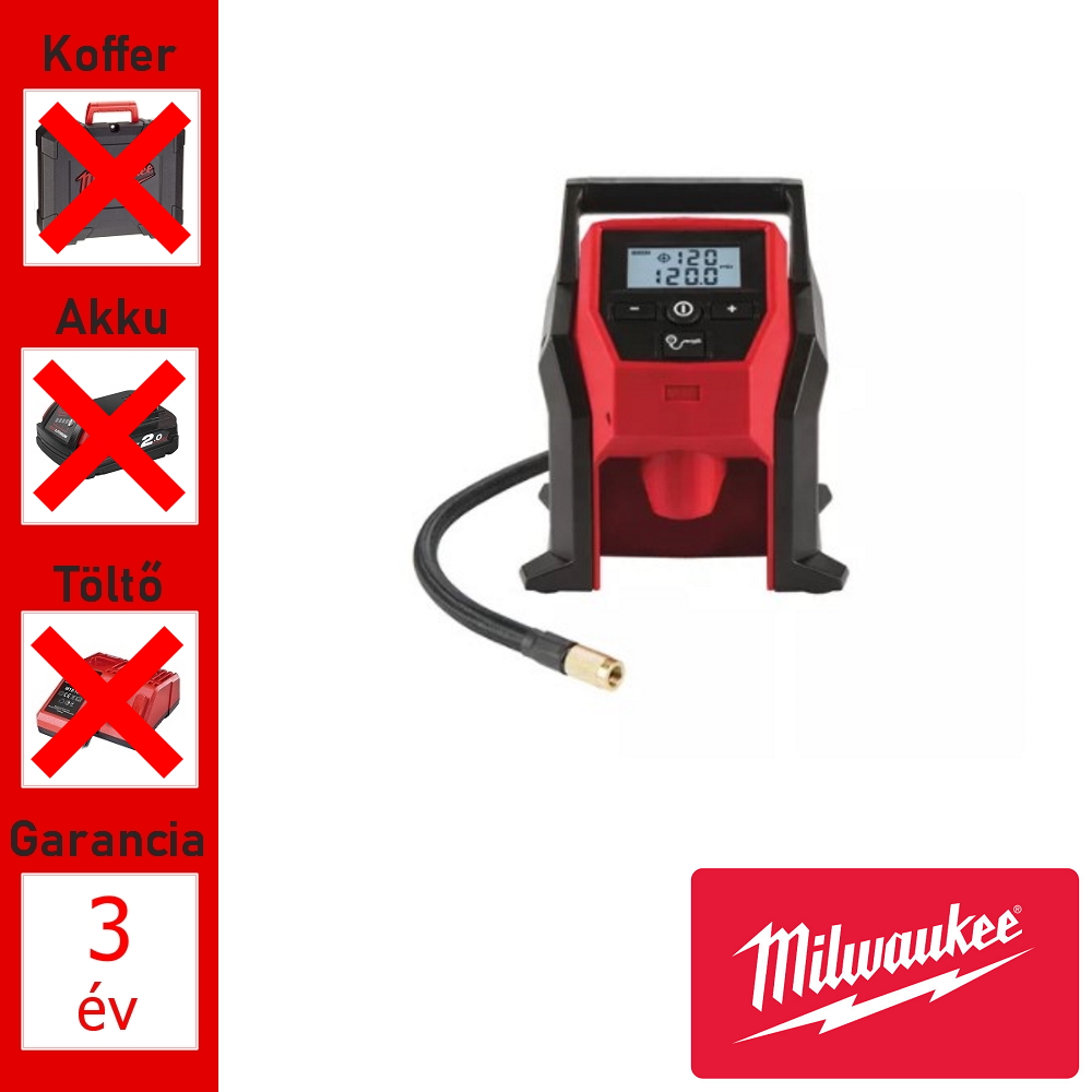 Milwaukee 12V akkus kompresszor géptest